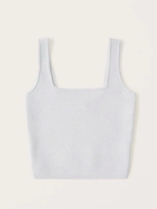 Abercrombie & Fitch Tops - Abercrombie & Fitch soft A&F collection Light Gray Square Neck Knit Tank